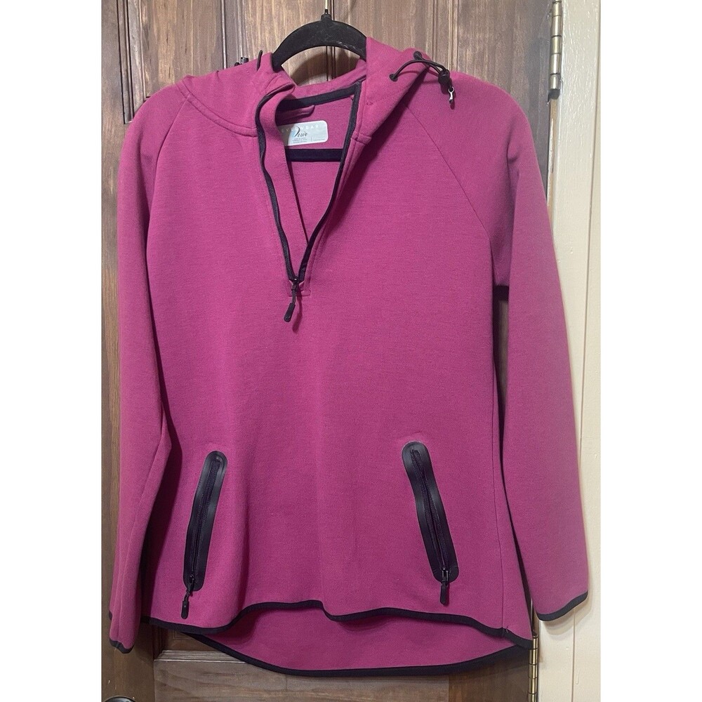 Levelwear Women Large Fleece Hoodie Half Zip Pullover Magenta Berry Jacket NWOT